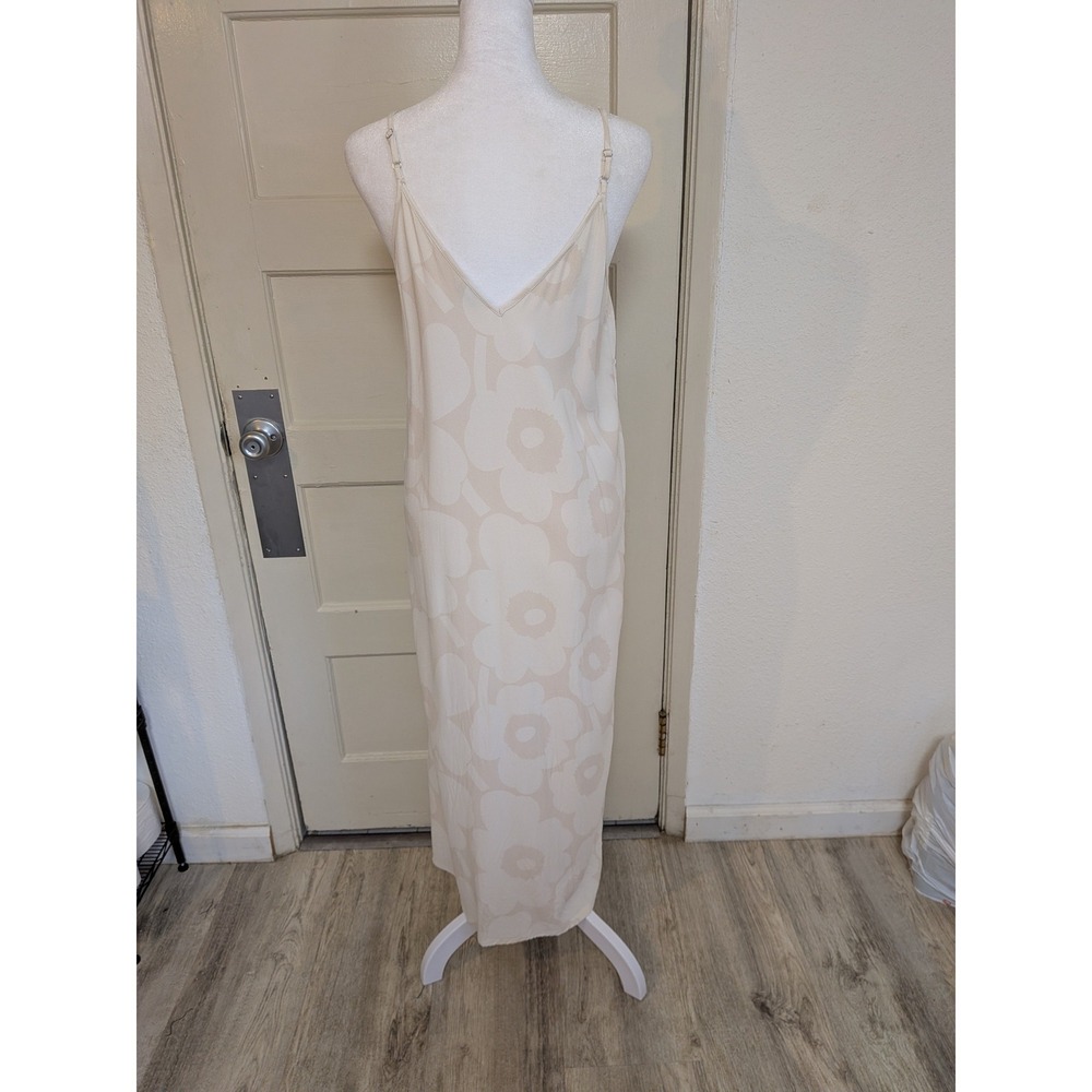 Marimekko Utelias Unikko Floral Maxi Slip Dress Beige Cream Size S - Picture 5 of 8